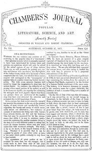 Cover of Chambers's Journal of Popular Literature, Science, and Art, No. 722 October 27, 1877
