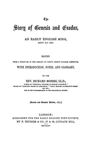 Cover of The Story of Genesis and Exodus: An Early English Song, about 1250 A.D.