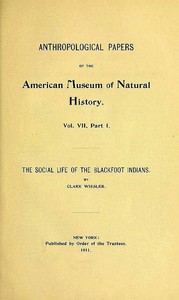 Cover of The Social Life of the Blackfoot Indians