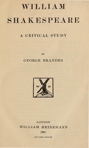 Cover of William Shakespeare: A Critical Study