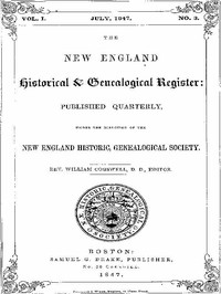 Cover of The New England Historical & Genealogical Register, Vol. 1, No. 3, July 1847