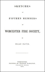 Cover of Sketches of Fifteen Members of Worcester Fire Society
