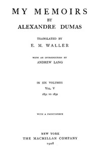 Cover of My Memoirs, Vol. V, 1831 to 1832
