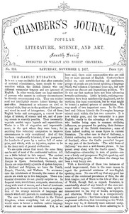 Cover of Chambers's Journal of Popular Literature, Science, and Art, No. 723 November 3, 1877