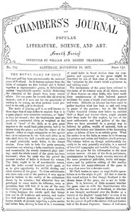Cover of Chambers's Journal of Popular Literature, Science, and Art, No. 724 November 10, 1877