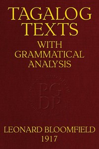 Cover of Tagalog Texts with Grammatical Analysis