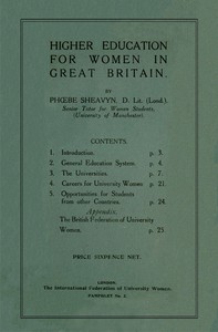 Cover of Higher Education for Women in Great Britain