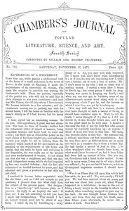 Cover of Chambers's Journal of Popular Literature, Science, and Art, No. 725, November 17, 1877