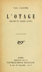 Cover of L'otage: Drame en trois actes