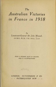 Cover of The Australian Victories in France in 1918