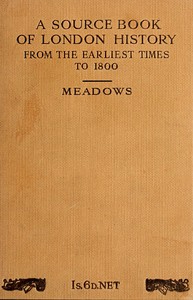 Cover of Source Book of London History, from the earliest times to 1800