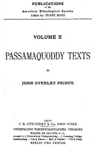 Cover of Passamaquoddy Texts