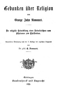 Cover of Gedanken über Religion Die religiöse Entwicklung eines Naturforschers vom Atheismus zum Christentum.