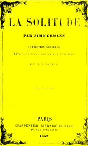 Cover of La solitude
