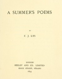 Cover of A Summer's Poems