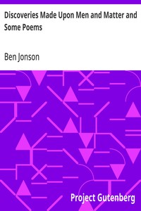 Cover of Discoveries Made Upon Men and Matter and Some Poems