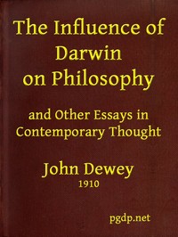 Cover of The Influence of Darwin on Philosophy, and other essays in contemporary thought