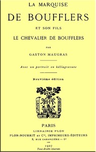 Cover of La Marquise de Boufflers et son fils, le chevalier de Boufflers