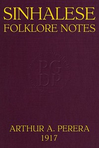 Cover of Sinhalese Folklore Notes, Ceylon
