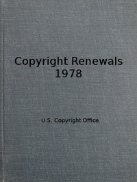 Cover of Copyright Renewals 1978