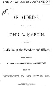 Cover of The Wyandotte Convention: an address