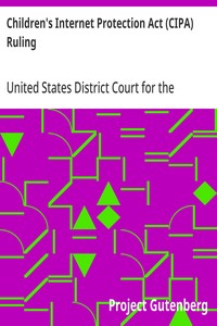 Cover of Children's Internet Protection Act (CIPA) Ruling