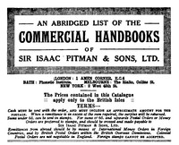 Cover of An abridged list of Commercial Handbooks of Sir Isaac Pitman & Sons, Ltd.