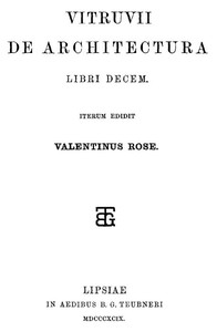 Cover of Vitruvii De architectura libri decem