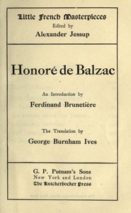 Cover of Honoré de Balzac