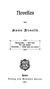 Cover of Novellen Hausgenossen. — Und Doch! — Der tolle Junker. — Finderlohn. — Glück muß man haben!