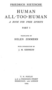 Cover of Human, All-Too-Human: A Book for Free Spirits, Part 1 Complete Works, Volume Six