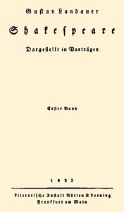 Cover of Shakespeare (Volume 1 of 2) Dargestellt im Vorträgen