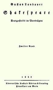 Cover of Shakespeare (Volume 2 of 2) Dargestellt im Vorträgen
