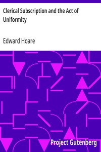 Cover of Clerical Subscription and the Act of Uniformity