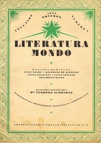 Cover of Literatura Mondo, numero 1, 1922 Oktobro