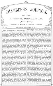 Cover of Chambers's Journal of Popular Literature, Science, and Art, No. 731 December 29, 1877