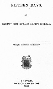 Cover of Fifteen Days: An Extract from Edward Colvil's Journal