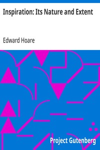 Cover of Inspiration: Its Nature and Extent