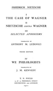 Cover of The Case of Wagner Complete Works, Volume 8
