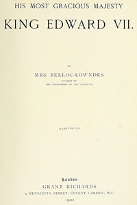 Cover of His Most Gracious Majesty King Edward VII