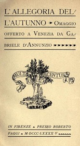 Cover of L'allegoria dell'autunno: Omaggio offerto a Venezia da Gabriele D'Annunzio