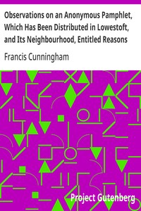 Cover of Observations on an Anonymous Pamphlet, Which Has Been Distributed in Lowestoft, and Its Neighbourhood, Entitled Reasons Why a Churchman May with Great Justice Refuse to Subscribe to the British and Foreign Bible Society