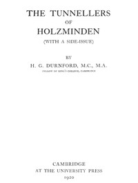 Cover of The Tunnellers of Holzminden (with a side-issue)