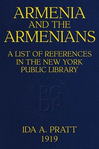 Cover of Armenia and the Armenians: A List of References in the New York Public Library