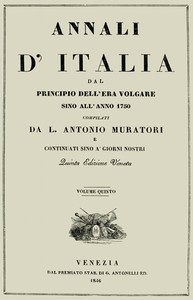 Cover of Annali d'Italia, vol. 5 dal principio dell'era volgare sino all'anno 1750