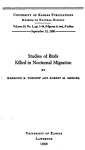 Cover of Studies of Birds Killed in Nocturnal Migration