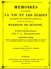 Cover of Mémoires touchant la vie et les écrits de Marie de Rabutin-Chantal, (5/6)
