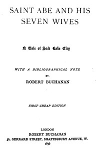 Cover of Saint Abe and His Seven Wives A Tale of Salt Lake City, with a Bibliographical Note
