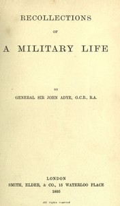 Cover of Recollections of a Military Life