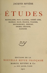 Cover of Études: Baudelaire, Paul Claudel, André Gide, Rameau, Bach, Franck, Wagner, Moussorgsky, Debussy, Ingres, Cézanne, Gauguin